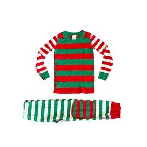 Hanna Andersson Holiday Organic Mixed Stripe PJ's sz 90